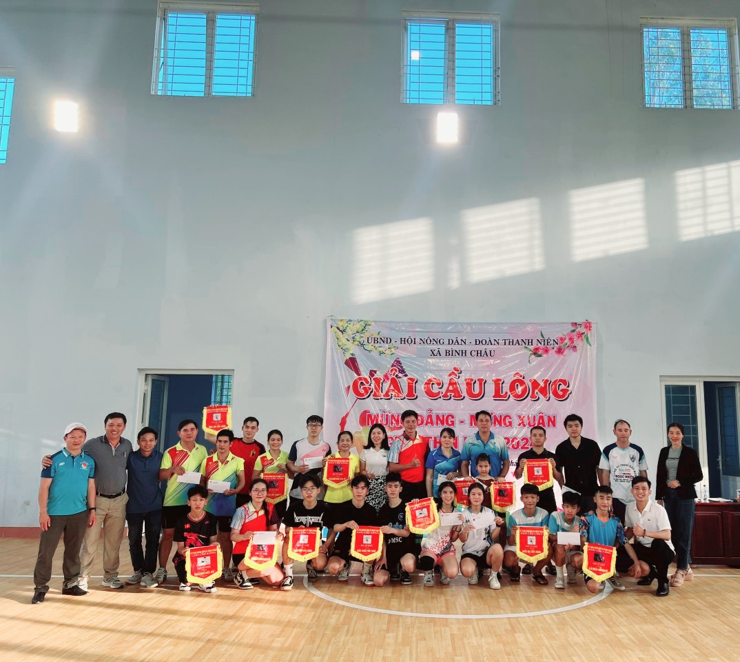 Uỷ ban nhân dân xã Bình Châu tổ chức Giải Cầu Lông mừng Đảng, mừng Xuân Giáp Thìn 2024